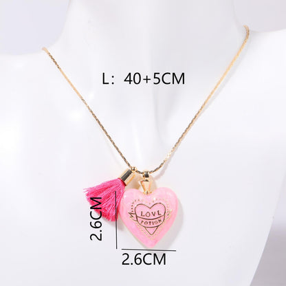 Ig Style Sweet Heart Shape Copper Plating 18k Gold Plated Pendant Necklace