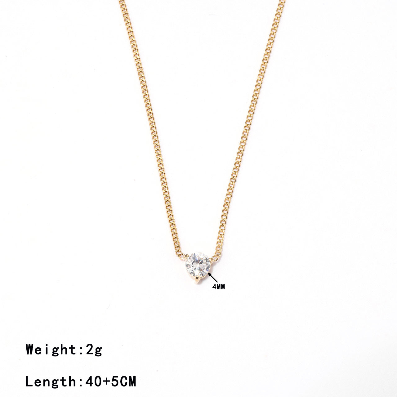 Stainless Steel Simple Style Heart Shape Plating Inlay Zircon Necklace