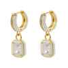 1 Pair IG Style Casual Simple Style Square Enamel Plating Inlay Brass Zircon Drop Earrings