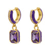 1 Pair IG Style Casual Simple Style Square Enamel Plating Inlay Brass Zircon Drop Earrings