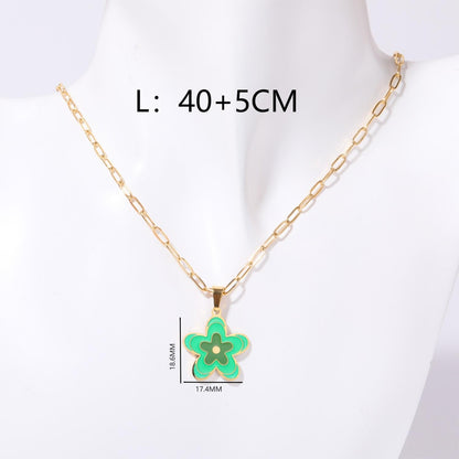 Simple Style Flower Copper Plating 18k Gold Plated Pendant Necklace