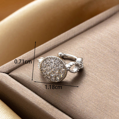 1 Piece Ig Style Round Star Heart Shape Copper Zircon Drop Earrings Ear Cuffs Ear Studs