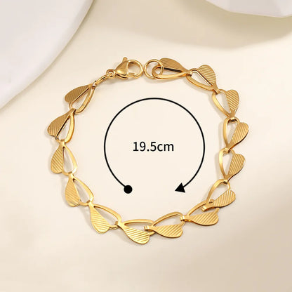 Simple Style Heart Shape Stainless Steel Plating 18k Gold Plated Bracelets