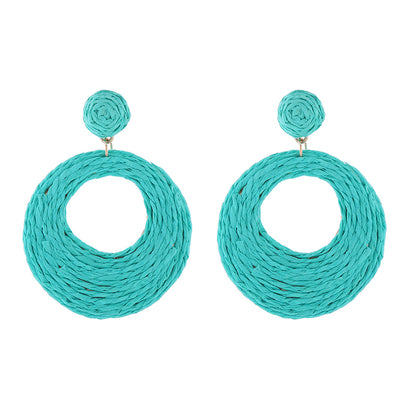 1 Pair Elegant Luxurious Circle Hollow Out Alloy Raffia Drop Earrings