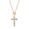 Elegant Simple Style Classic Style Cross Alloy Toggle Inlay Glass Women's Pendant Necklace