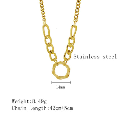 Stainless Steel Simple Style Geometric Plating Pendant Necklace