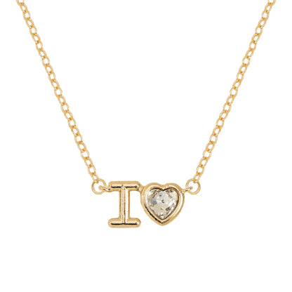 Vintage Style Simple Style Letter Heart Shape Alloy Plating Inlay Rhinestones Women's Pendant Necklace