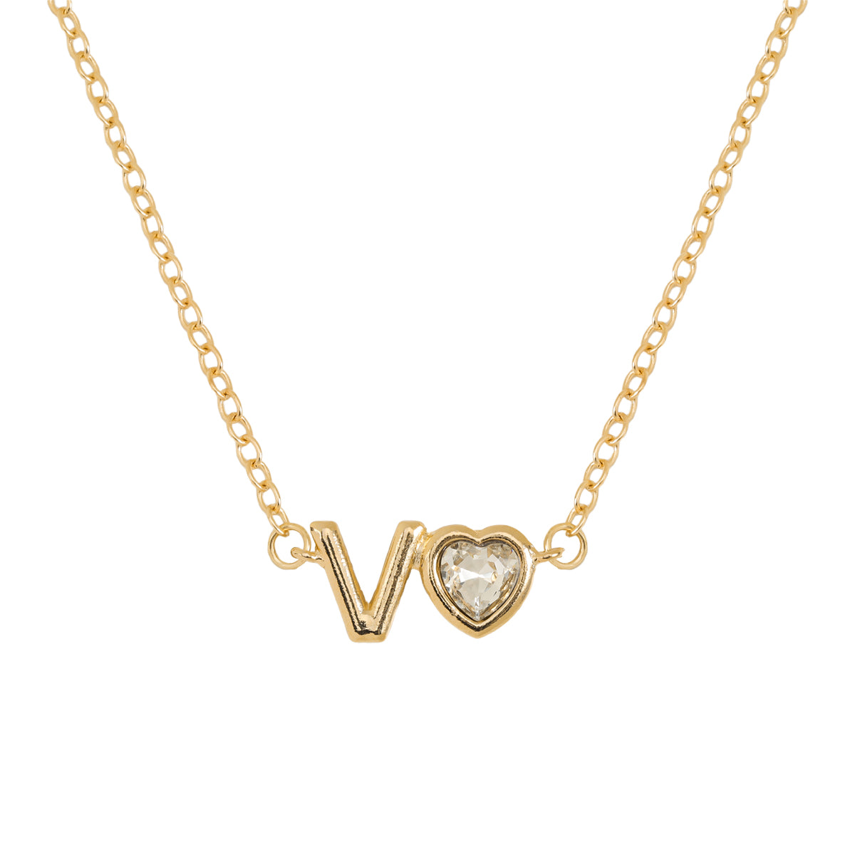 Vintage Style Simple Style Letter Heart Shape Alloy Plating Inlay Rhinestones Women's Pendant Necklace