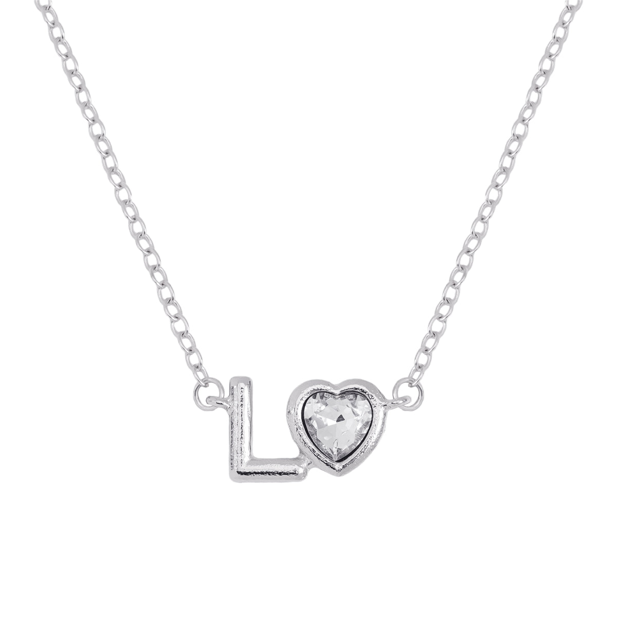 Vintage Style Simple Style Letter Heart Shape Alloy Plating Inlay Rhinestones Women's Pendant Necklace