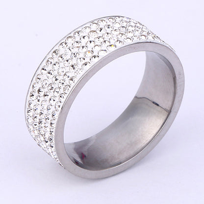 Stainless Steel Simple Style Geometric Inlay Zircon Rings