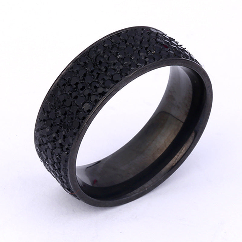 Stainless Steel Simple Style Geometric Inlay Zircon Rings