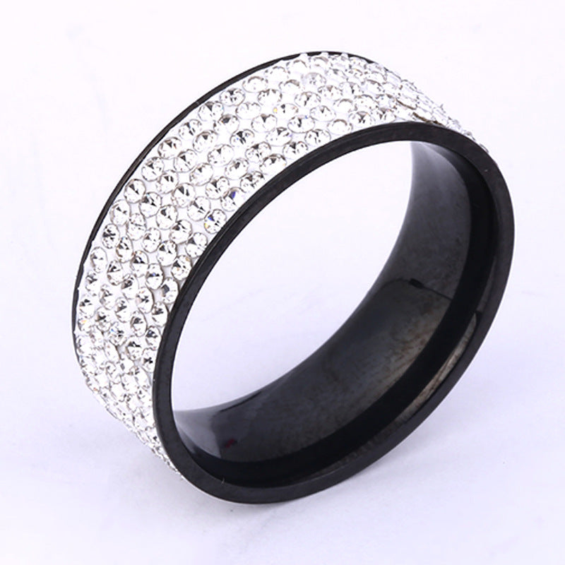 Stainless Steel Simple Style Geometric Inlay Zircon Rings