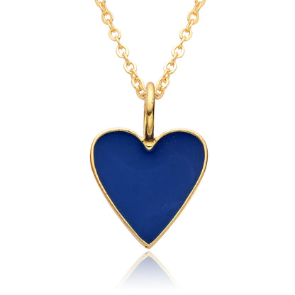 Copper IG Style Simple Style Heart Shape Enamel Plating Pendant Necklace