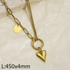 Titanium Steel Simple Style Heart Shape Jewelry Set