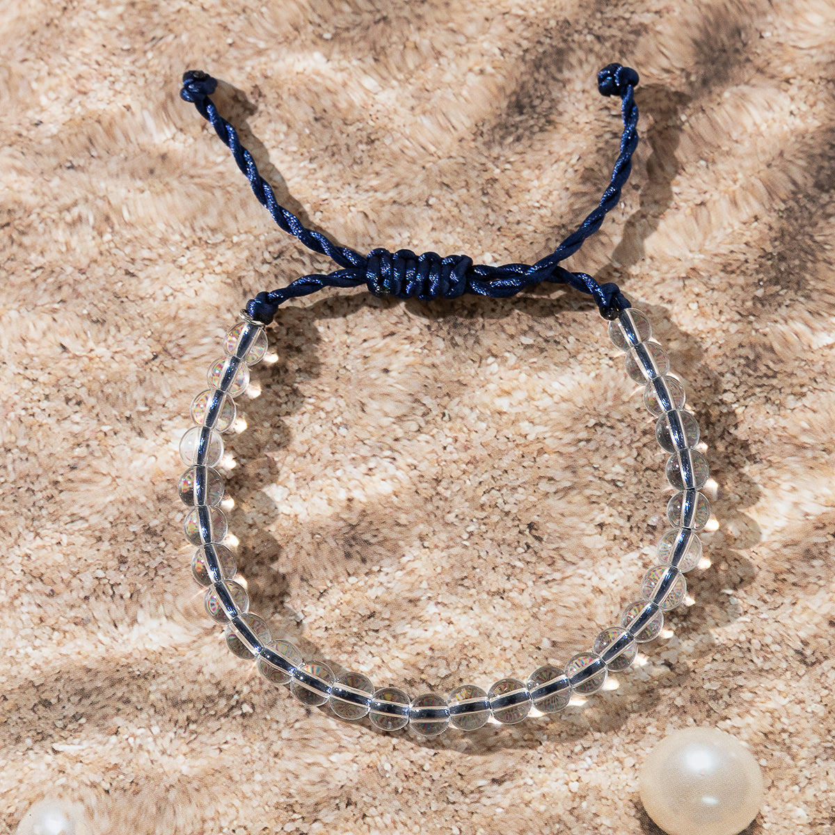 Vacation Bohemian Beach Round Glass Beaded Drawstring Women's Bracelets