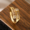 Wholesale Simple Style Geometric Solid Color Copper Plating Inlay Zircon Open Rings