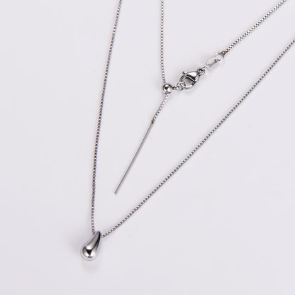 Stainless Steel Vintage Style Water Droplets Plating Pendant Necklace