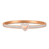 Stainless Steel Elegant Simple Style Heart Shape Plating Inlay Rhinestones Bangle