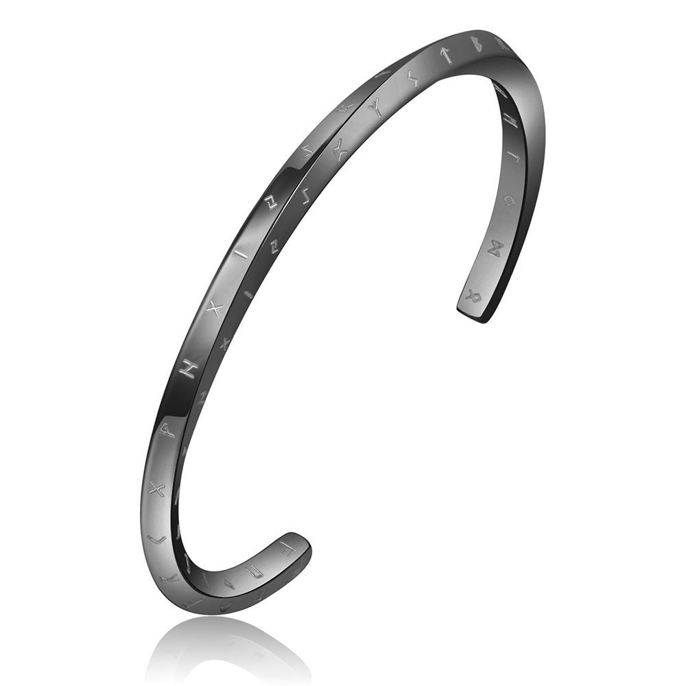 Stainless Steel IG Style Simple Style Roman Style Letter Swirl Pattern Bangle