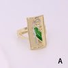 Vintage Style Simple Style Human Copper Enamel Plating Inlay Zircon 18k Gold Plated Rings