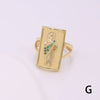 Vintage Style Simple Style Human Copper Enamel Plating Inlay Zircon 18k Gold Plated Rings