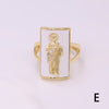 Vintage Style Simple Style Human Copper Enamel Plating Inlay Zircon 18k Gold Plated Rings