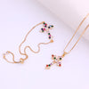 Copper Vintage Style Cross Plating Inlay Zircon Jewelry Set