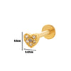 1 Piece Lip Rings Simple Style Heart Shape Flower Butterfly Copper Plating Inlay Zircon Lip Stud