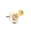 1 Piece Lip Rings Simple Style Heart Shape Flower Butterfly Copper Plating Inlay Zircon Lip Stud