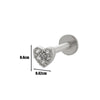 1 Piece Lip Rings Simple Style Heart Shape Flower Butterfly Copper Plating Inlay Zircon Lip Stud