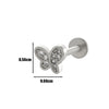 1 Piece Lip Rings Simple Style Heart Shape Flower Butterfly Copper Plating Inlay Zircon Lip Stud