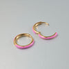 1 Pair Simple Style Circle Enamel Plating Stainless Steel Ear Studs