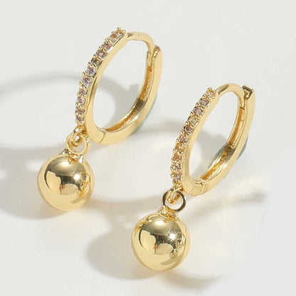 1 Pair Vintage Style Circle Water Droplets Plating Inlay Copper Agate Hoop Earrings