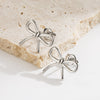 1 Pair Elegant Simple Style Classic Style Bow Knot Plating Stainless Steel 18k Gold Plated Ear Studs