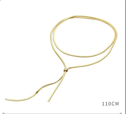 Elegant Simple Style Solid Color Titanium Steel Plating 18k Gold Plated Necklace