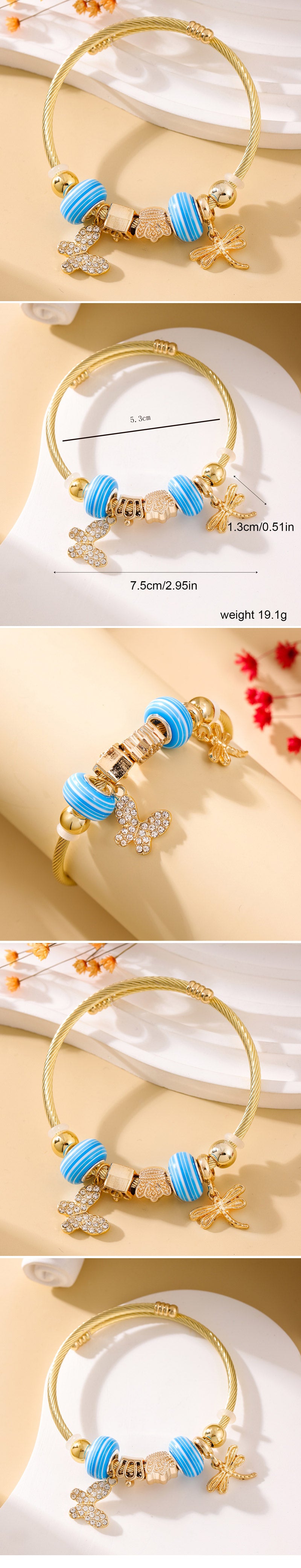 Simple Style Butterfly Alloy Steel Wholesale Bangle