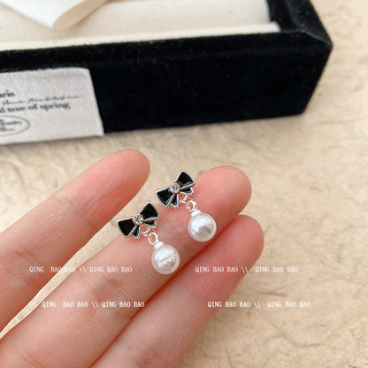 Fashion Flower Silver Plating Inlay Artificial Diamond Pearl Ear Studs 1 Pair