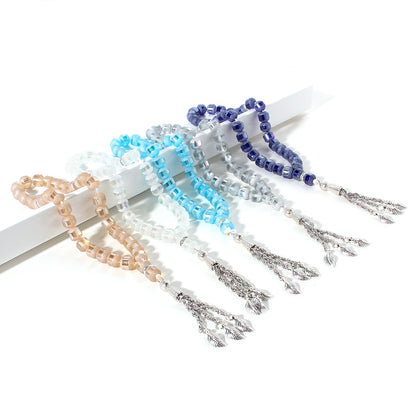 Classical Leaves Solid Color Plastic Glass Stoving Varnish Unisex Rosary