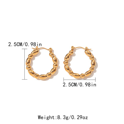 1 Pair Simple Style C Shape Heart Shape Plating Stainless Steel Hoop Earrings