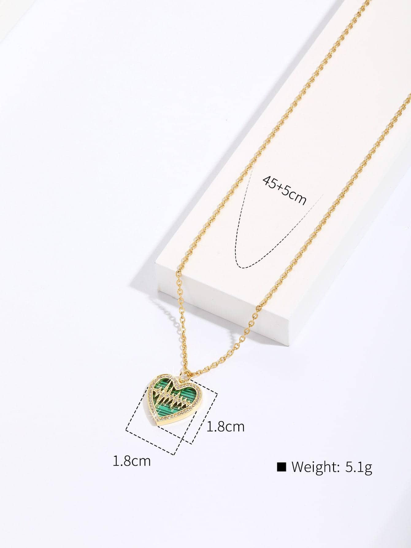 Copper Vintage Style Heart Shape Plating Inlay Turquoise Zircon Pendant Necklace