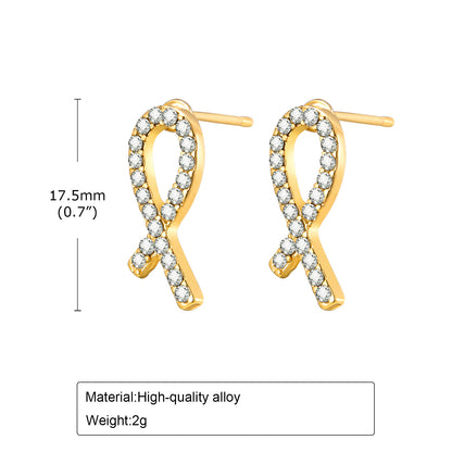 1 Pair Sweet Crown Bow Knot Plating Inlay Copper Artificial Pearls Zircon Ear Studs