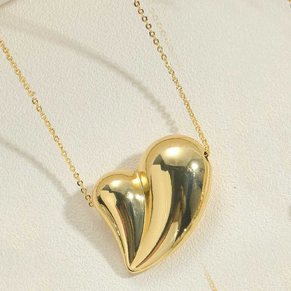 Copper 14K Gold Plated White Gold Plated Vintage Style Heart Shape Pendant Necklace