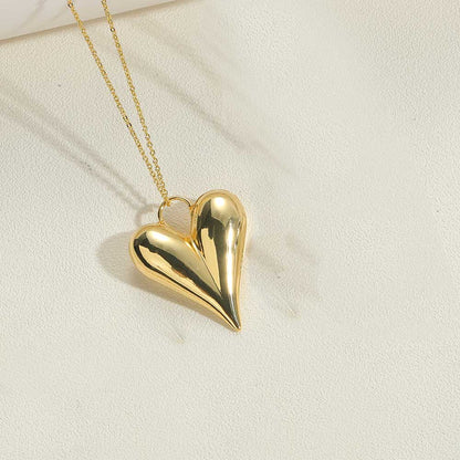 Copper 14K Gold Plated White Gold Plated Vintage Style Heart Shape Pendant Necklace