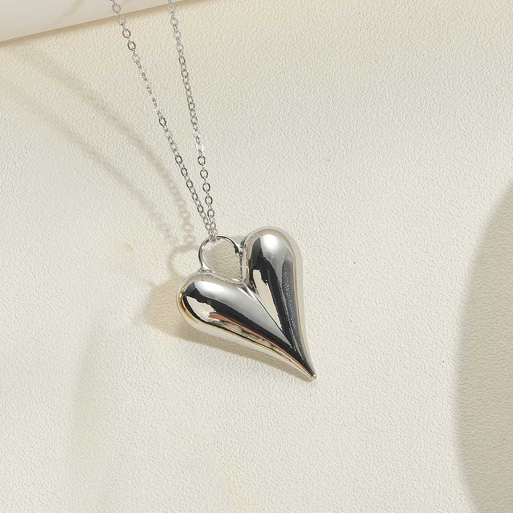 Copper 14K Gold Plated White Gold Plated Vintage Style Heart Shape Pendant Necklace