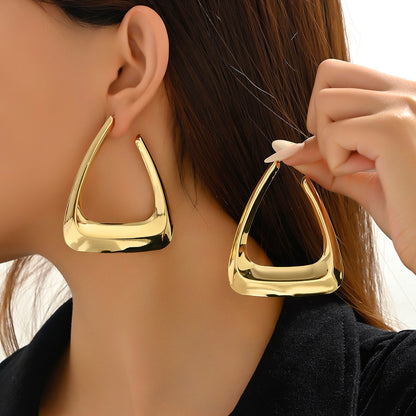 1 Pair Exaggerated Simple Style Triangle Plating Iron Earrings