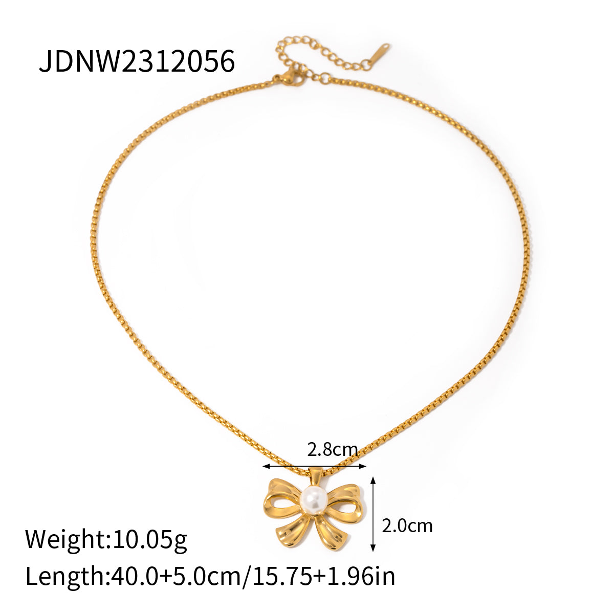 Stainless Steel IG Style Elegant Bow Knot Plating Inlay Artificial Pearls Pendant Necklace