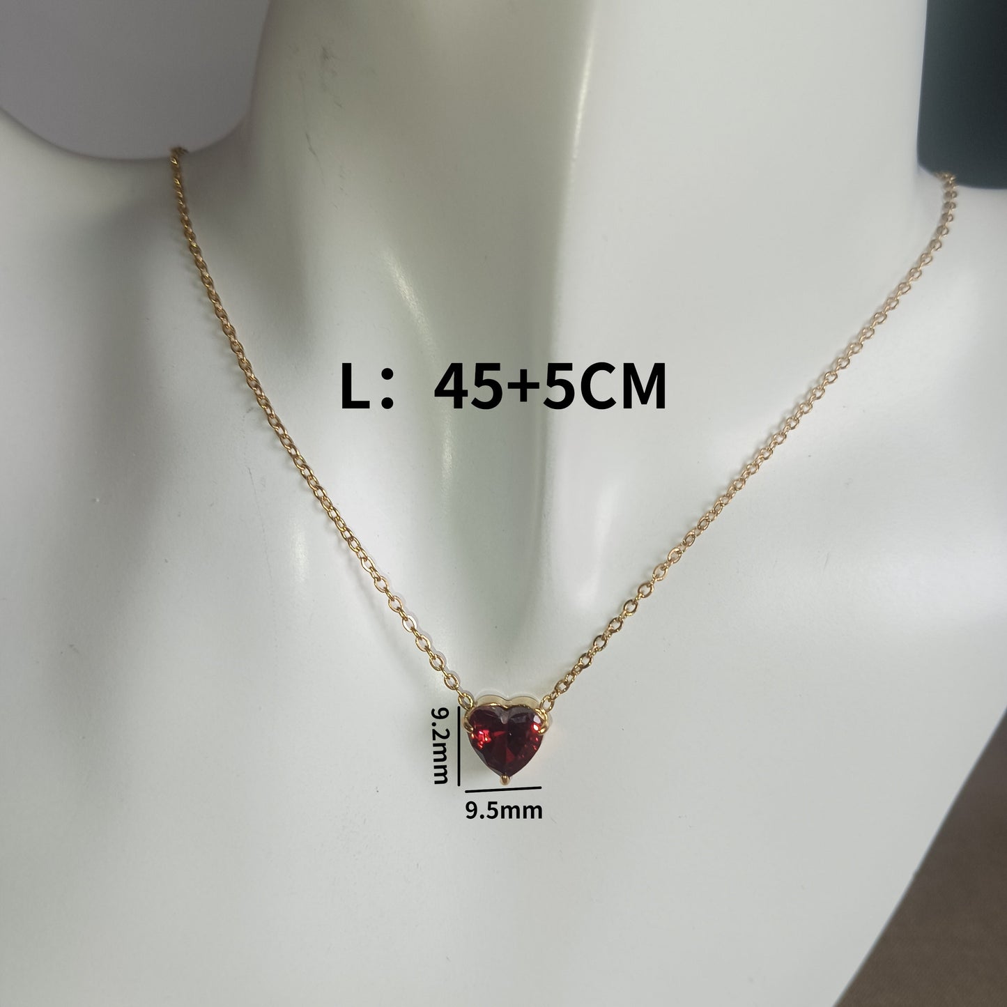 Stainless Steel Simple Style Heart Shape Plating Inlay Birthstone Necklace