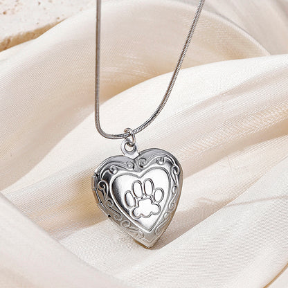 Stainless Steel Vintage Style Classic Style Square Oval Heart Shape Plating Pendant Necklace