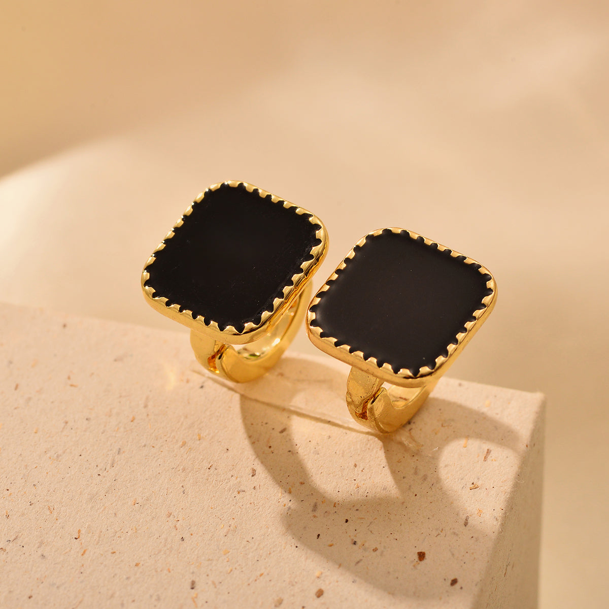 1 Pair Elegant Square Plating Alloy Ear Studs