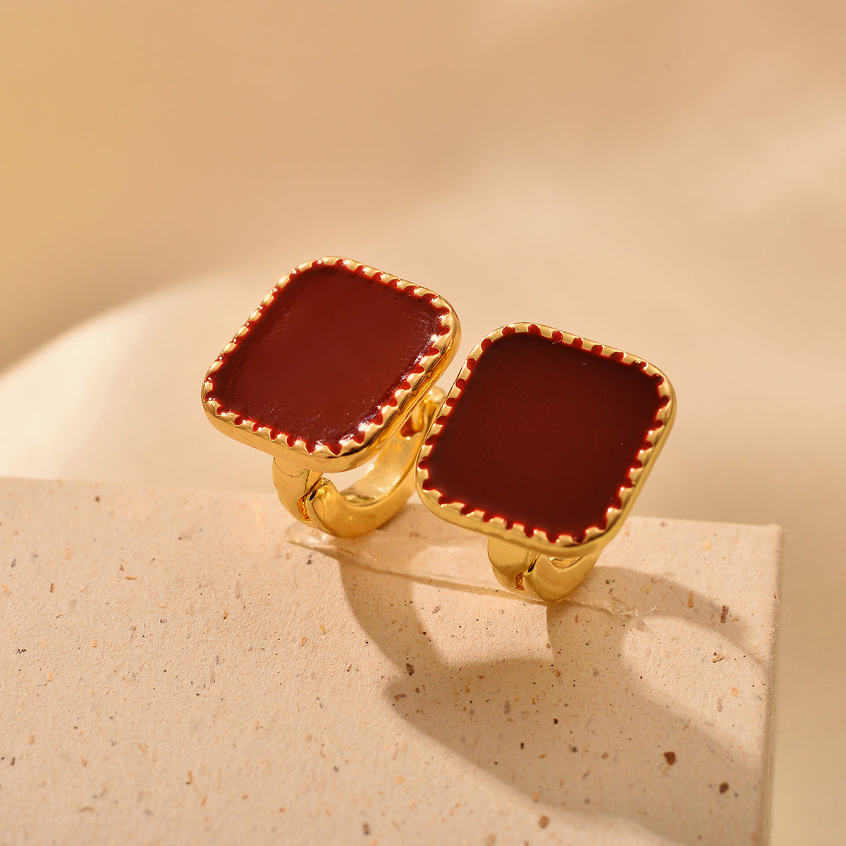 1 Pair Elegant Square Plating Alloy Ear Studs